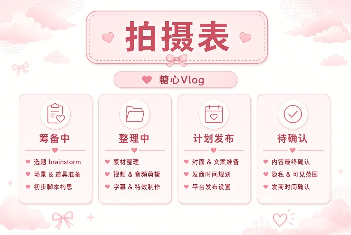 拍摄表内容整理主题